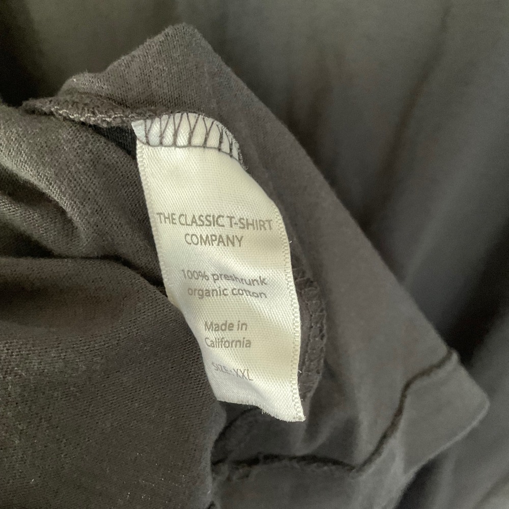 The Classic T-Shirt Company Black V-Neck Organic Cotton Tee XXL Made in USA - Picture 7 of 9
